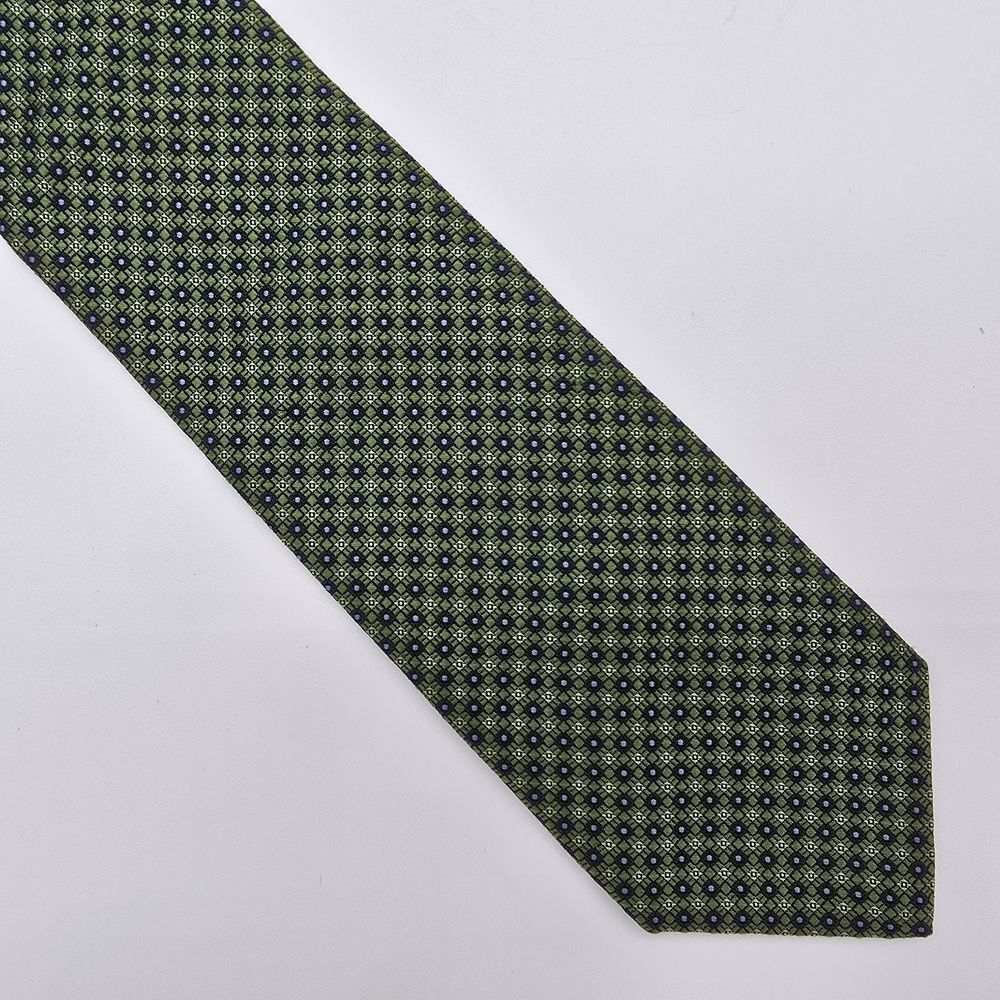 Brooks Brothers Men's Embroidered Silk Tie Green 3.25x58